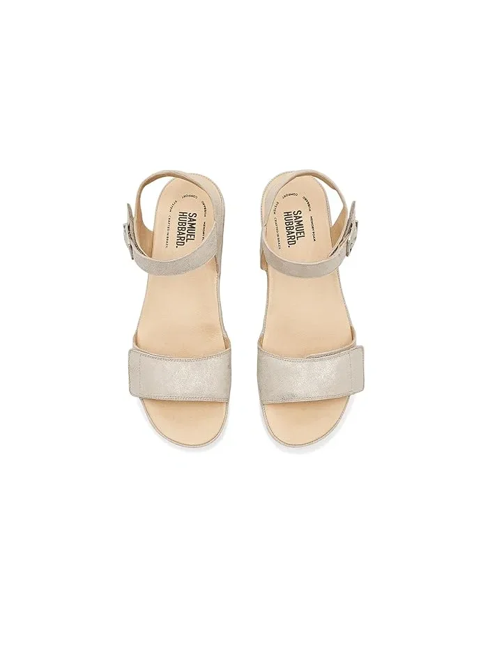 Босоножки на танкетке Portola Two-Strap Wedge Samuel Hubbard — изображение 2 из 4, бежевый