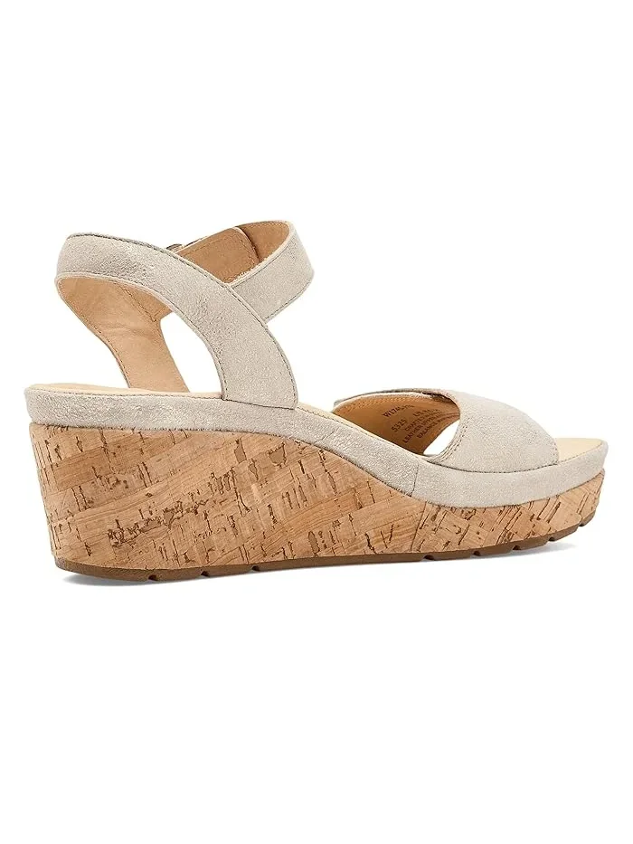 Босоножки на танкетке Portola Two-Strap Wedge Samuel Hubbard — изображение 3 из 4, бежевый