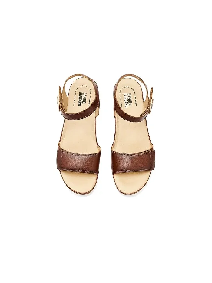 Босоножки на танкетке Portola Two-Strap Wedge Samuel Hubbard — изображение 2 из 4, коньячный
