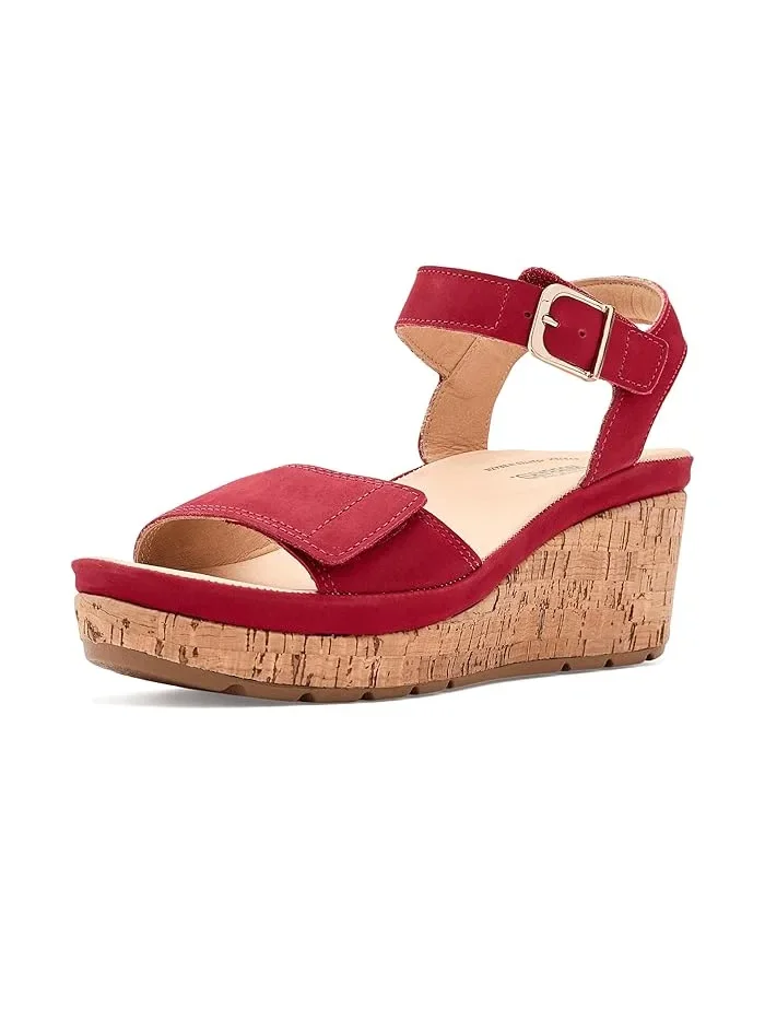 Туфли-клинья на двух ремешках Portola Two-Strap Wedge Samuel Hubbard — изображение 1 из 4, красный