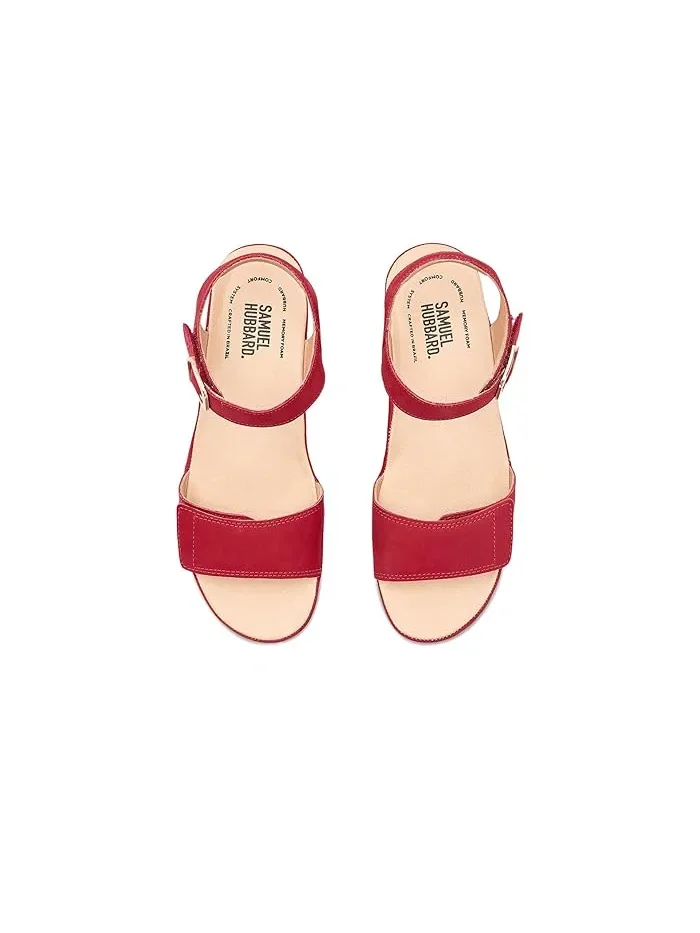 Туфли-клинья на двух ремешках Portola Two-Strap Wedge Samuel Hubbard — изображение 2 из 4, красный