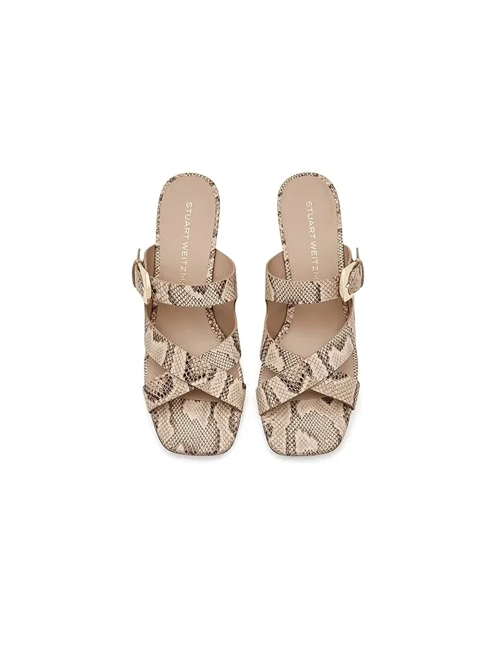 Босоножки на каблуке Sai Slides 50 Stuart Weitzman — изображение 2 из 4, адобе