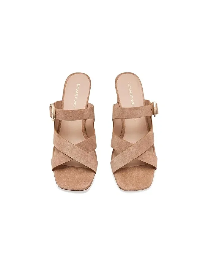 Босоножки с квадратным носком Sai Slides 50 Stuart Weitzman — изображение 2 из 4, камедь