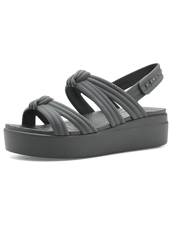 Босоножки на платформе Brooklyn Knot Low Wedge Crocs, Carbon Knot — изображение 1 из 4, узел углерода