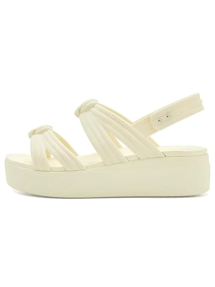 Босоножки на платформе Brooklyn Knot Low Wedge Crocs — изображение 4 из 4, слоновая кость