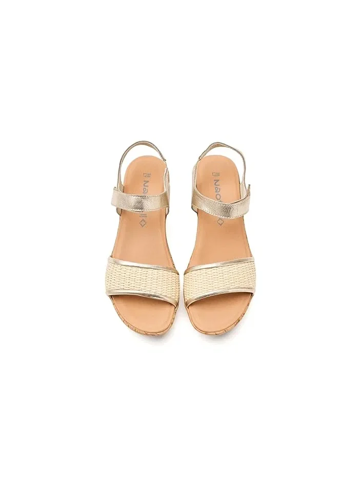Босоножки на танкетке Summer Raffia Naot — изображение 2 из 4, золотистый