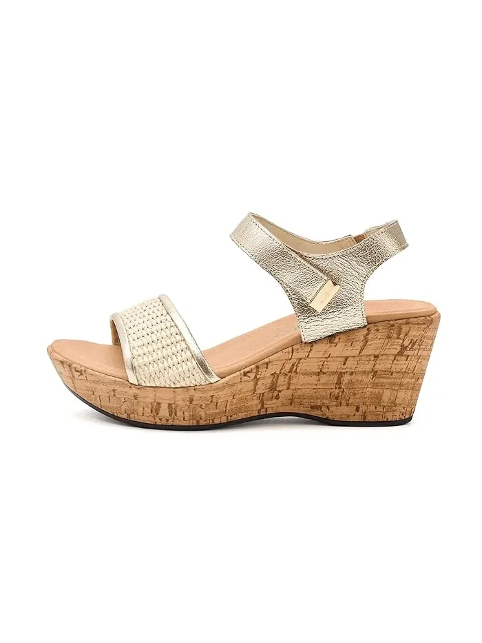 Босоножки на танкетке Summer Raffia Naot — изображение 4 из 4, золотистый