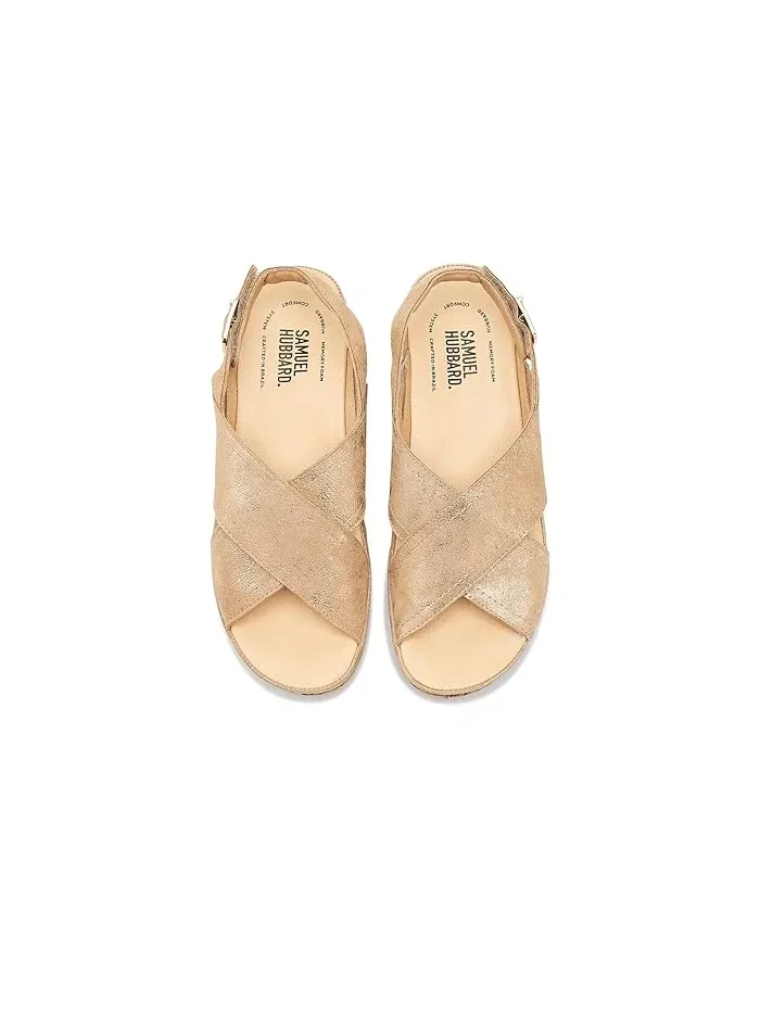 Босоножки на танкетке Portola Slingback Wedge Samuel Hubbard — изображение 2 из 4, золотистый металлик