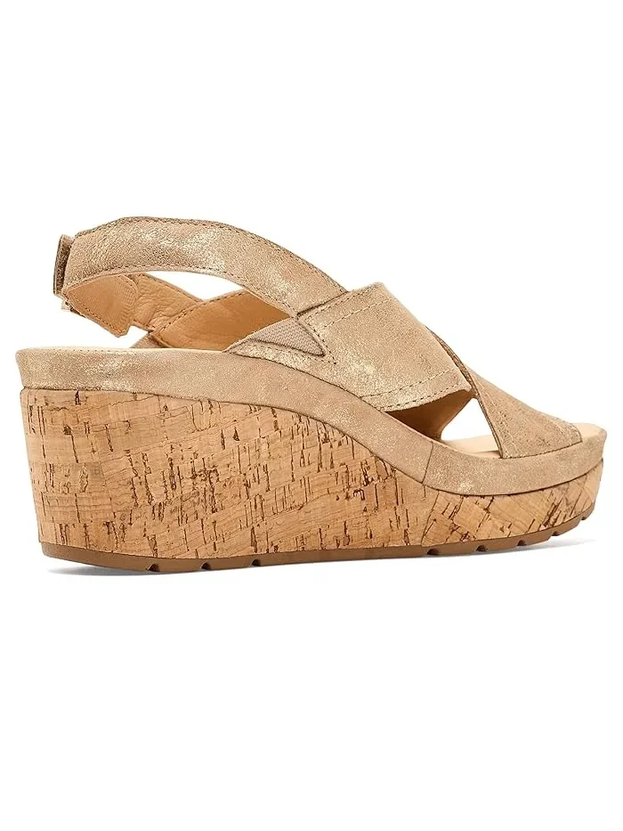 Босоножки на танкетке Portola Slingback Wedge Samuel Hubbard — изображение 3 из 4, золотистый металлик
