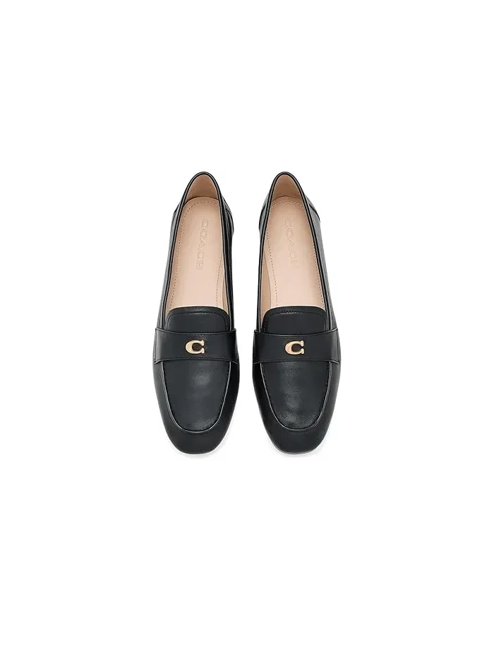 Лоферы кожаные Sculpted C Leather Loafers COACH — изображение 2 из 4, черный