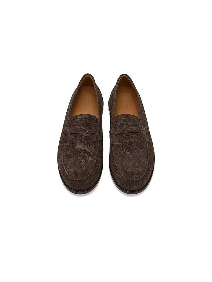 Лоферы Sterling из замши с цветочным тиснением Brown Floral, Taft — изображение 2 из 4, коричневый