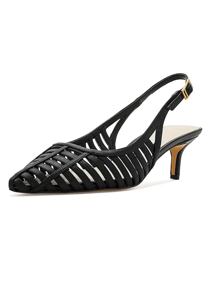 Туфли на каблуке с открытым мысом Kate Slingback Franco Sarto — изображение 1 из 4, черный