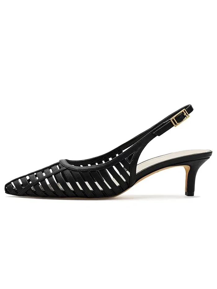 Туфли на каблуке с открытым мысом Kate Slingback Franco Sarto — изображение 4 из 4, черный