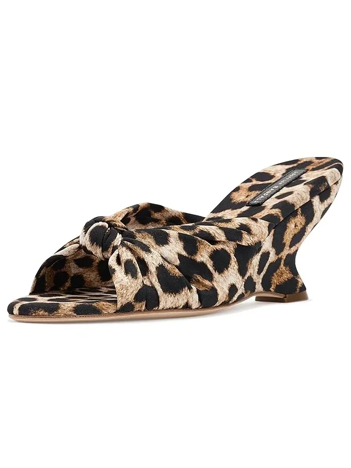 Туфли на каблуке с узлом Marsy Knot Wedges Loeffler Randall, Leopard
