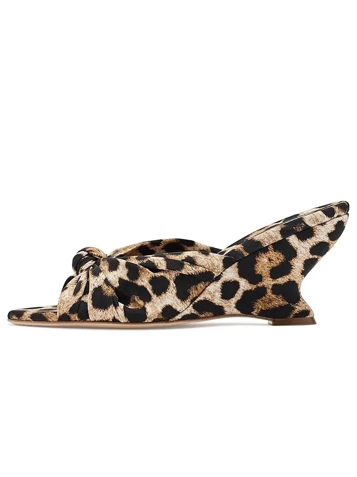 Туфли на каблуке с узлом Marsy Knot Wedges Loeffler Randall, Leopard — изображение 4 из 4, леопардовый