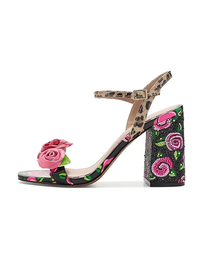 Туфли на каблуке с цветами Krystle Blue by Betsey Johnson — изображение 4 из 4, черный розовый