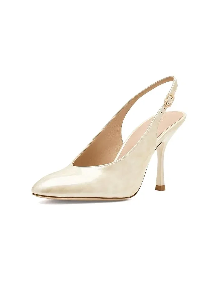 Туфли на каблуке Madison Slingback 85 Stuart Weitzman, Linen