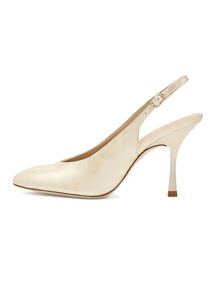 Туфли на каблуке Madison Slingback 85 Stuart Weitzman, Linen — изображение 4 из 4, льняной