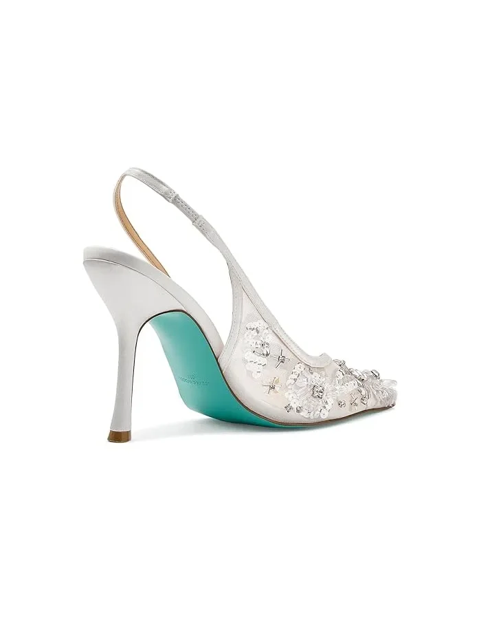 Туфли на каблуке с пайетками Eddie Blue by Betsey Johnson — изображение 3 из 4, слоновая кость мульти