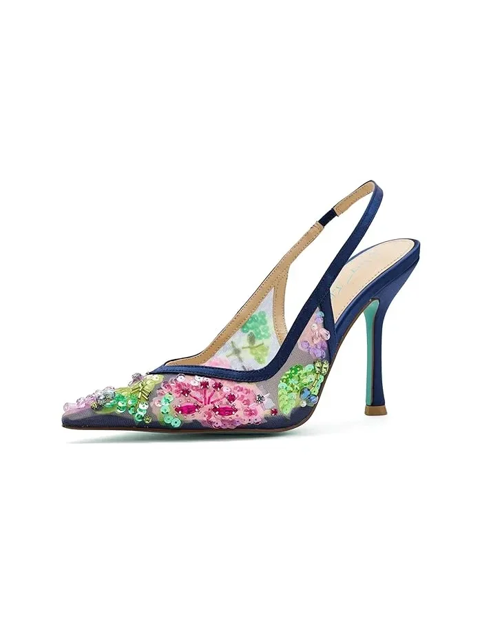 Туфли на каблуке с пайетками Eddie Blue by Betsey Johnson