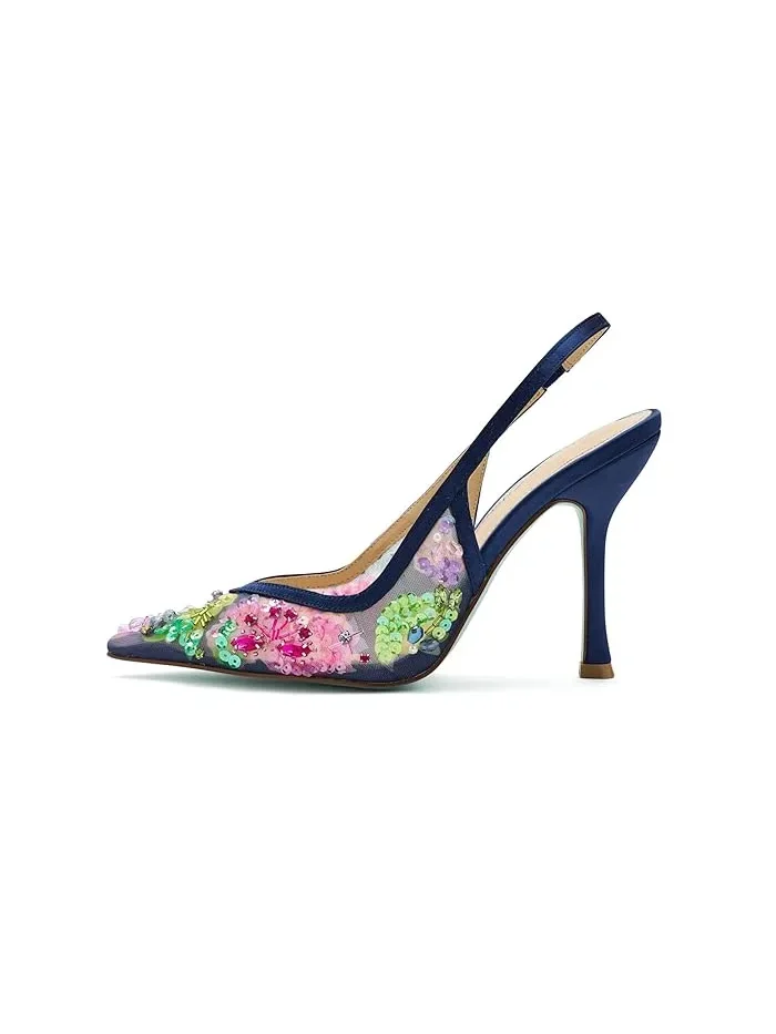 Туфли на каблуке с пайетками Eddie Blue by Betsey Johnson — изображение 4 из 4, темно-синий мульти