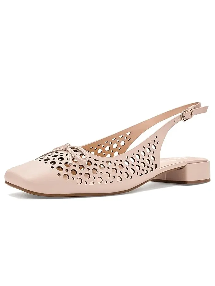 Туфли кожаные с открытой пяткой Raven French Sole — изображение 1 из 4, бежевый