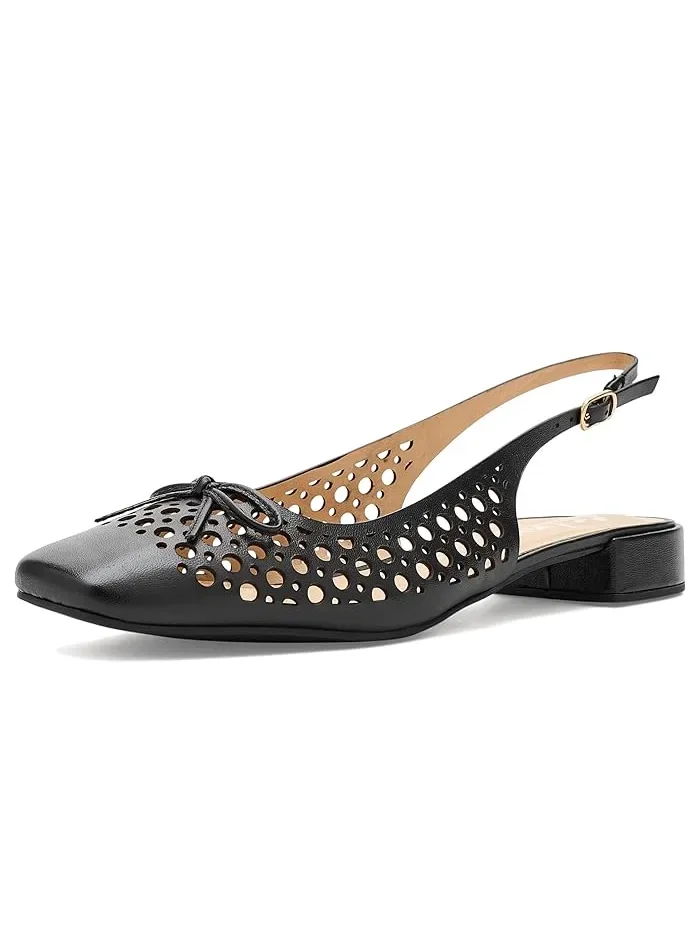Туфли с открытым мысом низкий каблук Raven French Sole — изображение 1 из 4, черный/белый