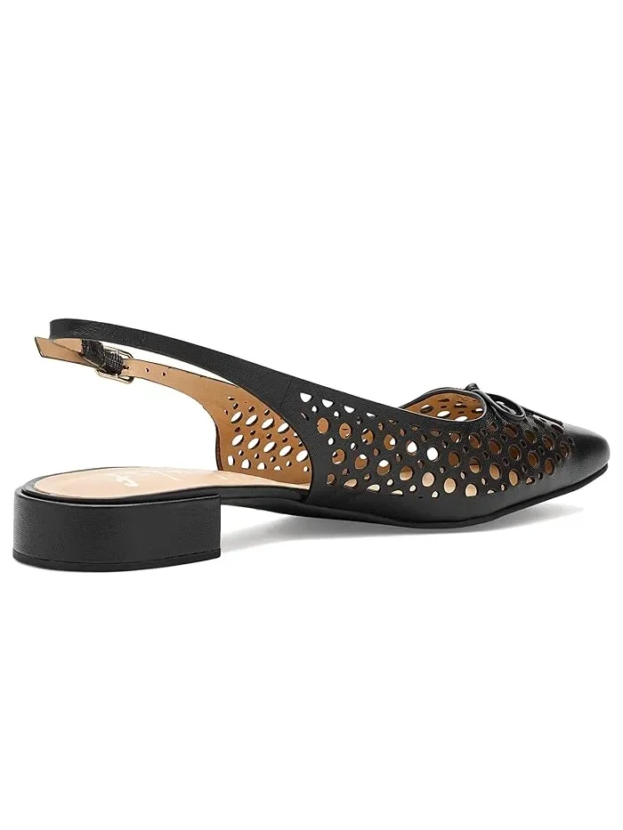 Туфли с открытым мысом низкий каблук Raven French Sole — изображение 3 из 4, черный/белый
