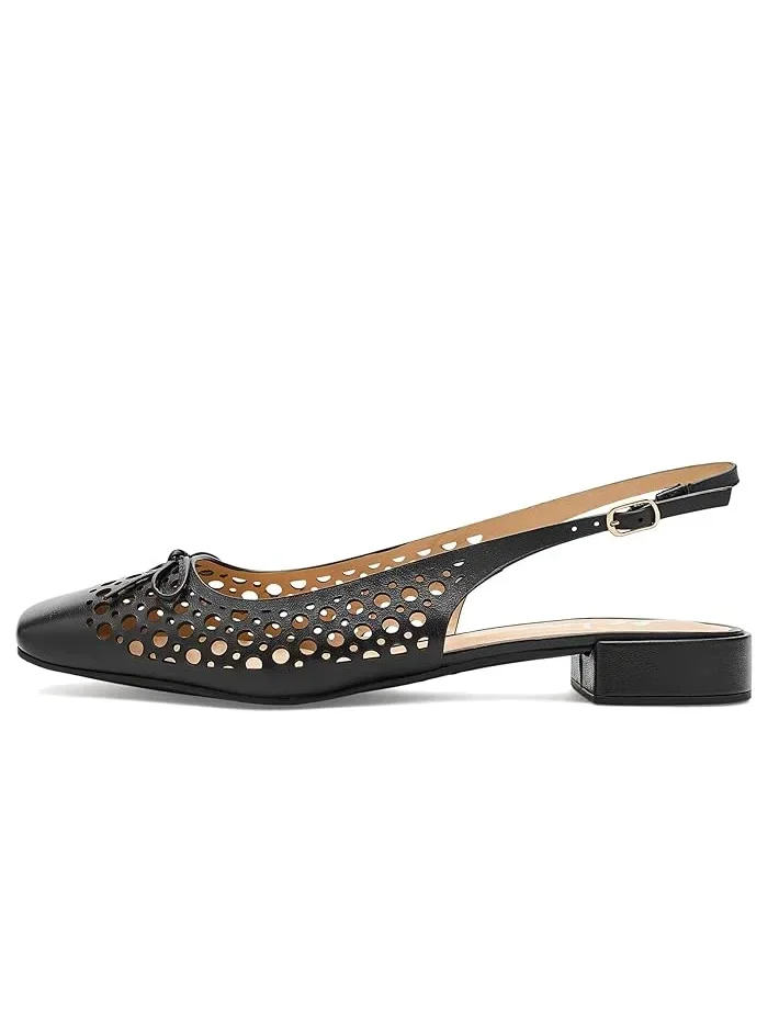 Туфли с открытым мысом низкий каблук Raven French Sole — изображение 4 из 4, черный/белый