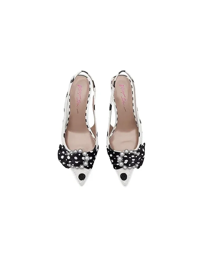 Туфли на каблуке с горошек Bryanna Blue by Betsey Johnson — изображение 2 из 4, белый черный