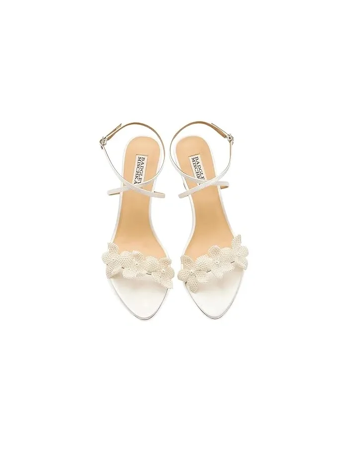 Туфли на каблуке с цветочным декором Whitney Badgley Mischka — изображение 2 из 4, белый