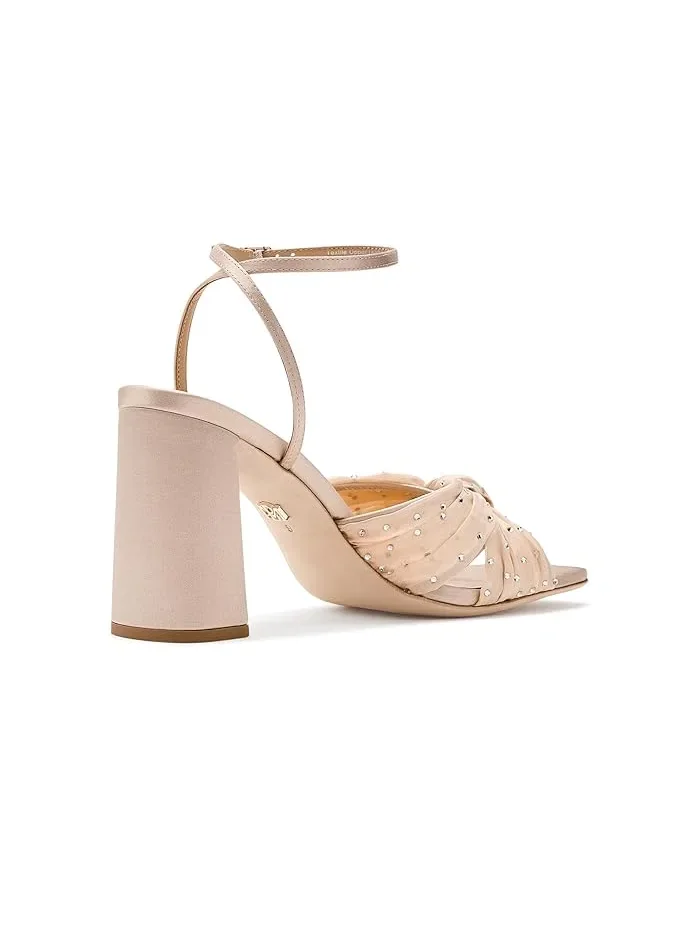 Туфли на каблуке с блестками Wila Badgley Mischka — изображение 3 из 4, бежевый