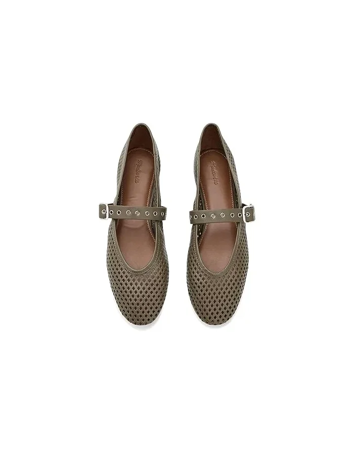 Туфли Мэри Джейн с перфорацией Remy Overlasted Mary Jane - Perf Madewell — изображение 2 из 4, оливковый