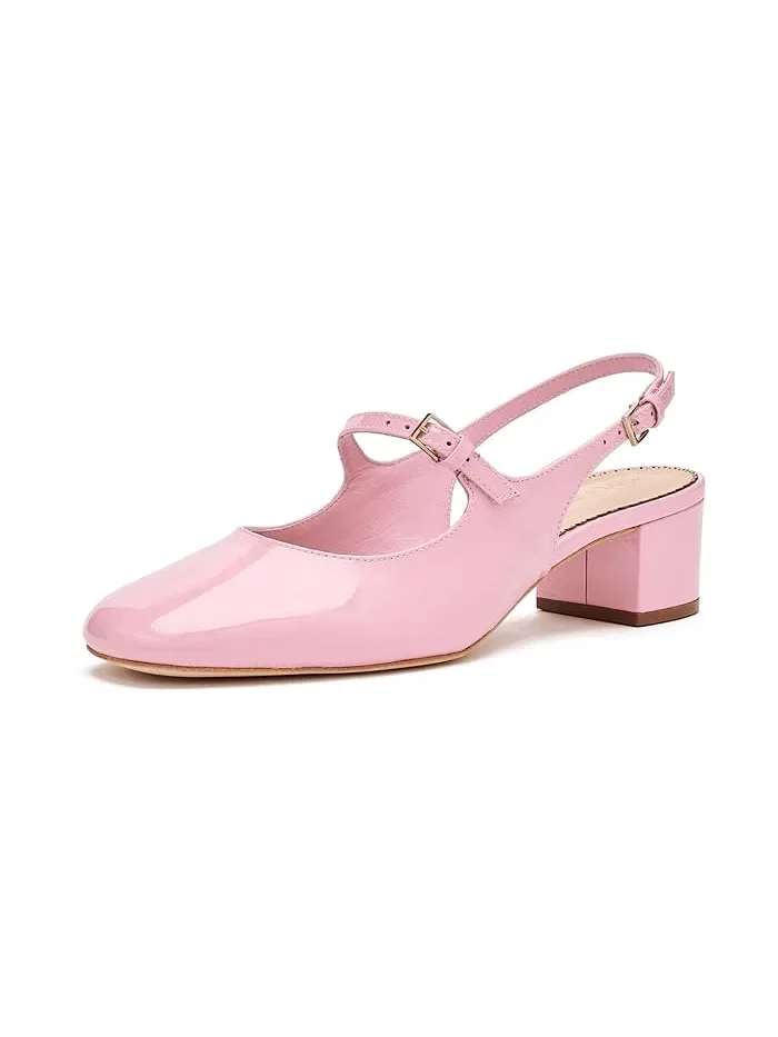 Туфли на каблуке Diana Patent Slingback Block Heels Cinq à Sept — розовый