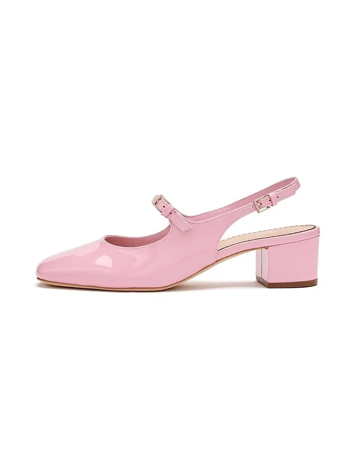 Туфли на каблуке Diana Patent Slingback Block Heels Cinq à Sept — изображение 4 из 4, розовый