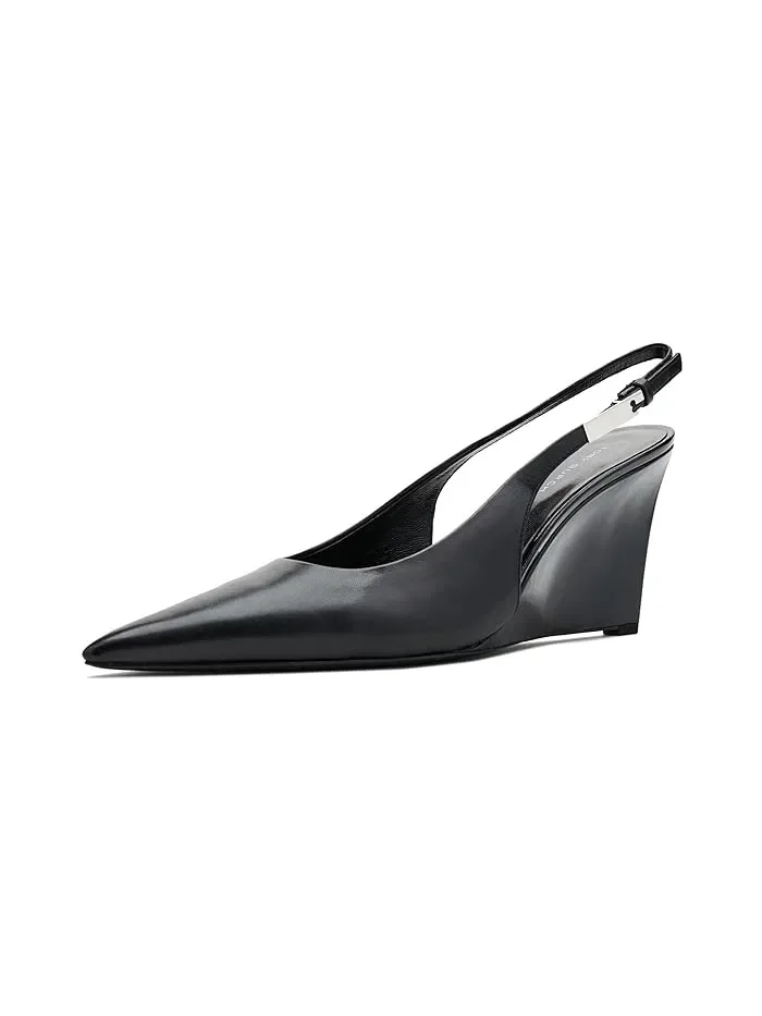 Туфли-лодочки на каблуке 75mm Gigi Slingback Wedge Tory Burch — изображение 1 из 4, черный