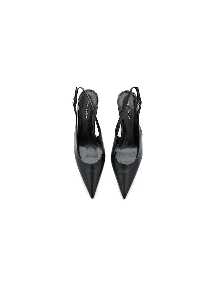 Туфли-лодочки на каблуке 75mm Gigi Slingback Wedge Tory Burch — изображение 2 из 4, черный
