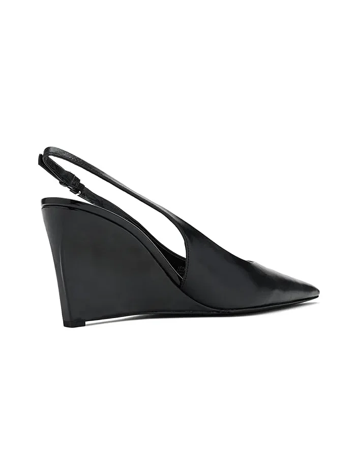 Туфли-лодочки на каблуке 75mm Gigi Slingback Wedge Tory Burch — изображение 3 из 4, черный