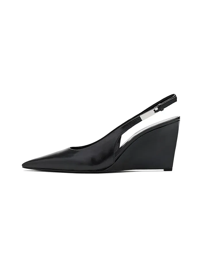 Туфли-лодочки на каблуке 75mm Gigi Slingback Wedge Tory Burch — изображение 4 из 4, черный