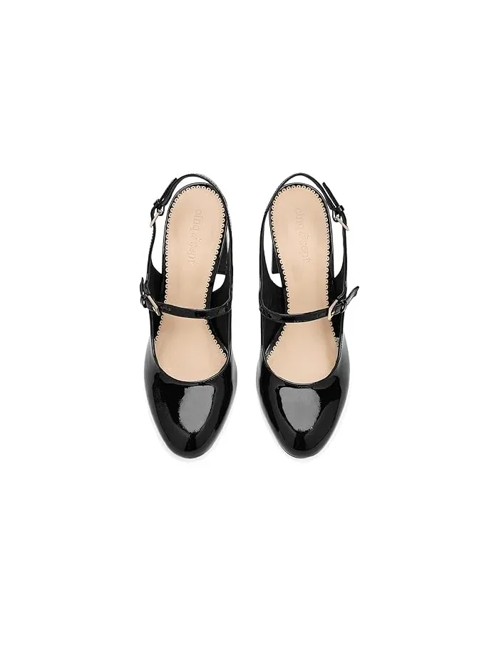 Туфли на каблуке Lola Patent Slingback Heels Cinq à Sept — изображение 2 из 4, черный