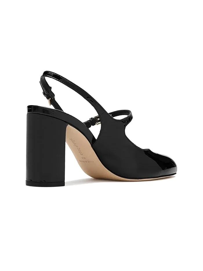 Туфли на каблуке Lola Patent Slingback Heels Cinq à Sept — изображение 3 из 4, черный