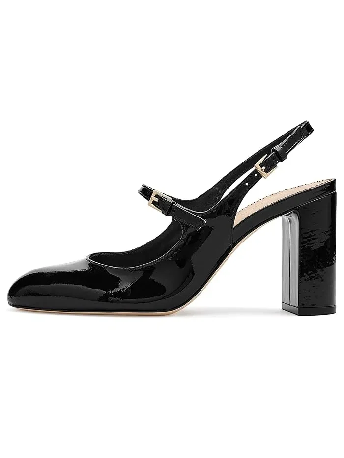 Туфли на каблуке Lola Patent Slingback Heels Cinq à Sept — изображение 4 из 4, черный