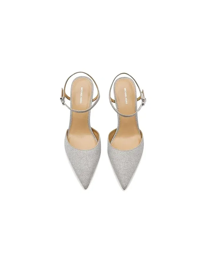 Туфли на каблуке Amara Mid Pumps MICHAEL Michael Kors — изображение 2 из 4, серебряный