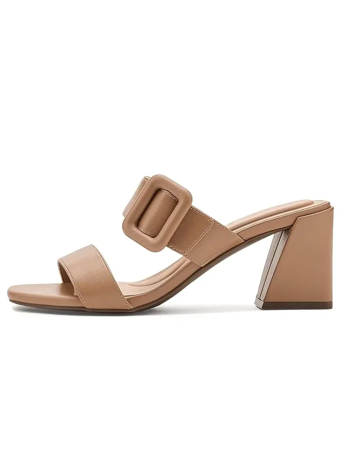 Туфли на каблуке с пряжкой Narita Anne Klein — изображение 4 из 4, бежевый