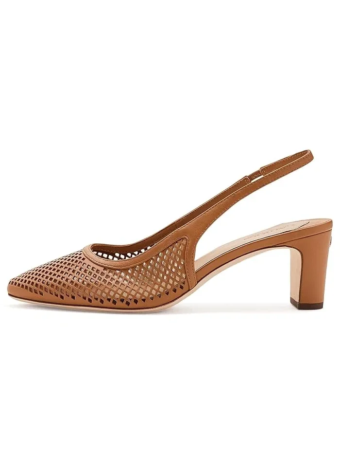 Туфли-лодочки на каблуке Klaire из перфорированной кожи Lauren Ralph Lauren — изображение 4 из 4, карамель