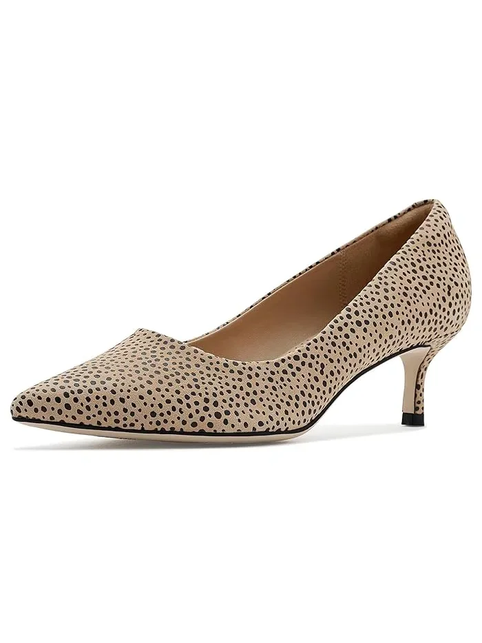 Туфли на каблуке с принтом Zarey Court Clarks, Animal Print Suede