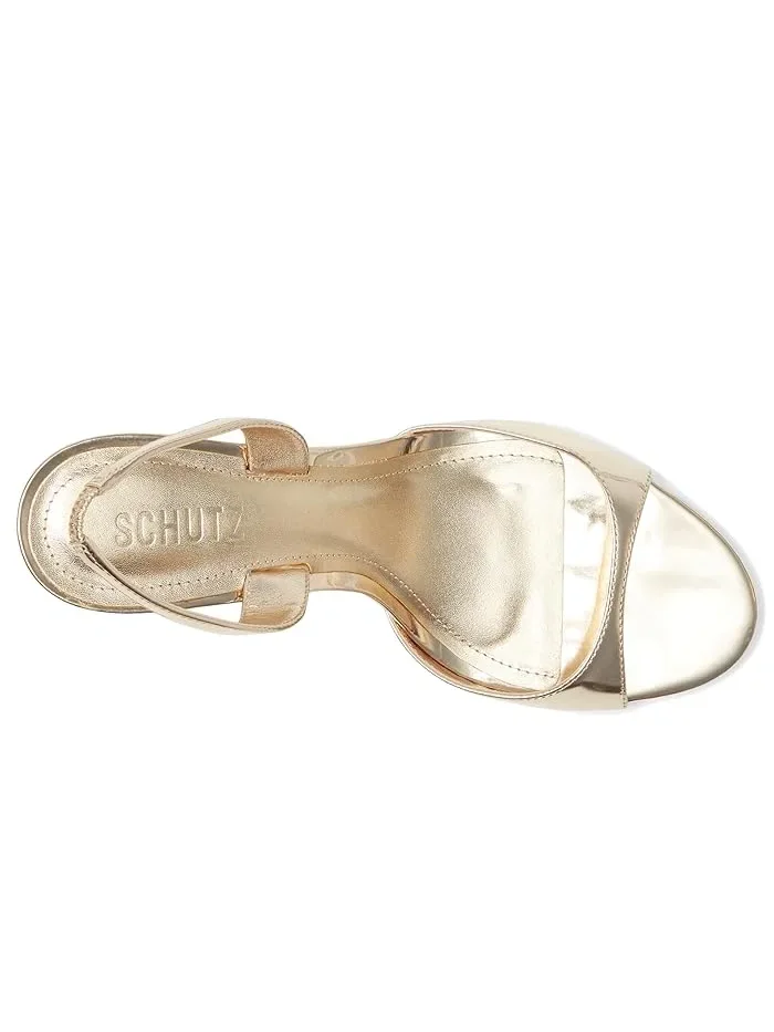 Туфли-лодочки на каблуке Scarlett Sling Mid Schutz — изображение 2 из 4, платина