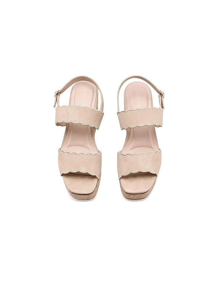 Туфли на каблуке с открытым носком Cicel Pelle Moda — изображение 2 из 4, бежевый