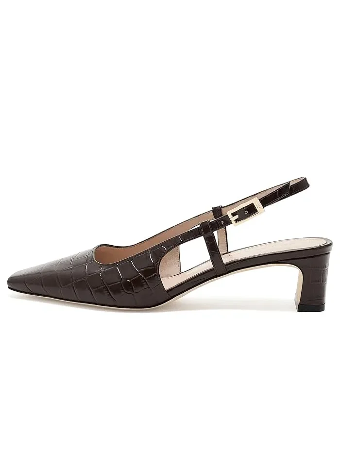 Туфли на каблуке Baby Babette Slingback Stuart Weitzman — изображение 4 из 4, ореховый