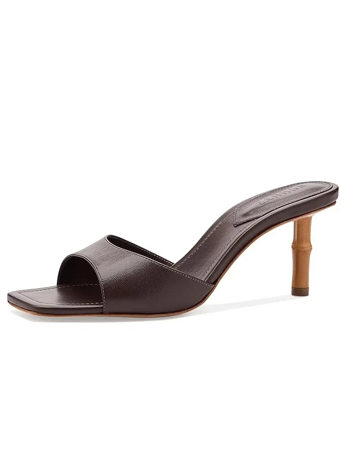 Туфли-лодочки с открытым носком Leena Bamboo Schutz — изображение 1 из 4, коричневый